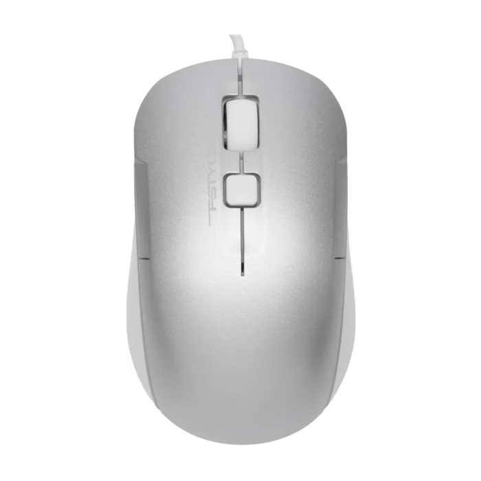 Мышь проводная A4TECH Fstyler FM26S USB оптическая (1600dpi), серебристая с белым