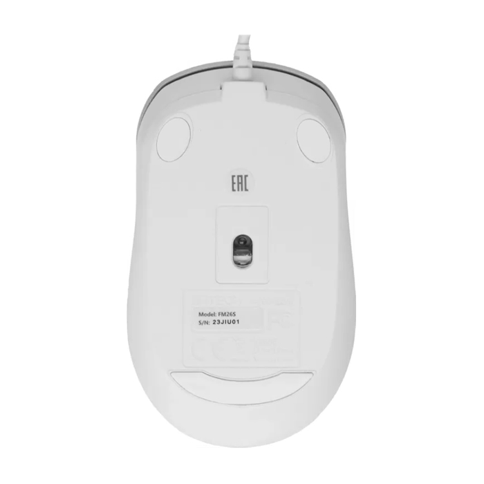 Мышь проводная A4TECH Fstyler FM26S USB оптическая (1600dpi), серебристая с белым