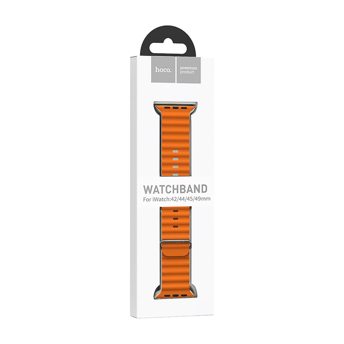 Ремешок HOCO iWatch WA12 Apple Watch 42/44/45/49mm силиконовый, оранжевый