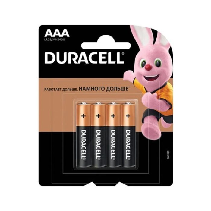 Батарейка Duracell LR03 Basic MN2400 тип ААA 1.5V щелочная (4 шт.)