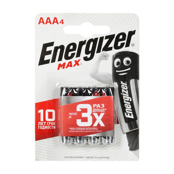 Батарейка Energizer AAA LR03/FR03 алкалиновая 1.5V (4 шт.)