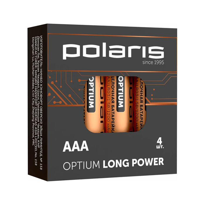 Батарейка Polaris Optium Long Power LR03 тип ААA 1.5V (4 шт.)