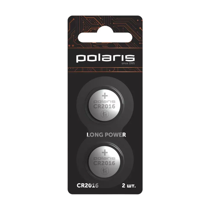 Батарейка Polaris CR2016 Optium Long Power 3 В (2 шт.)