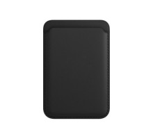 Картхолдер магнитный Leather Wallet c кольцом MagSafe, чёрный