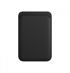 Картхолдер магнитный Leather Wallet c кольцом MagSafe, чёрный