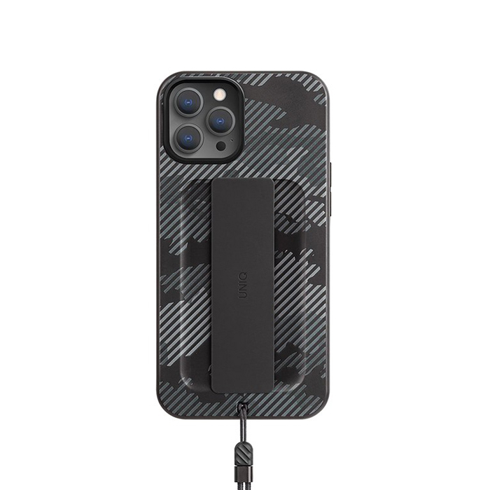 Чехол Uniq Heldro + Band DE Anti-microbial для iPhone 12 Pro Max, серый