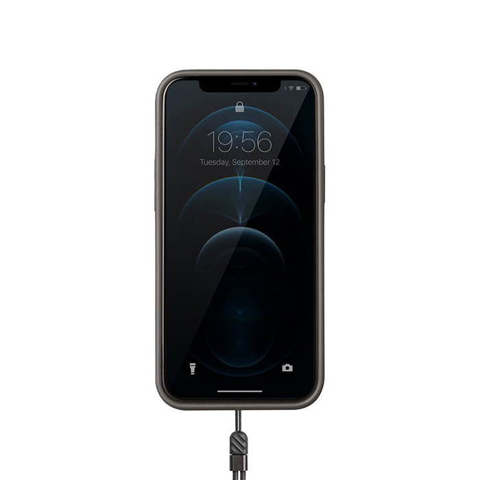 Чехол Uniq Heldro + Band DE Anti-microbial для iPhone 12 Pro Max, серый