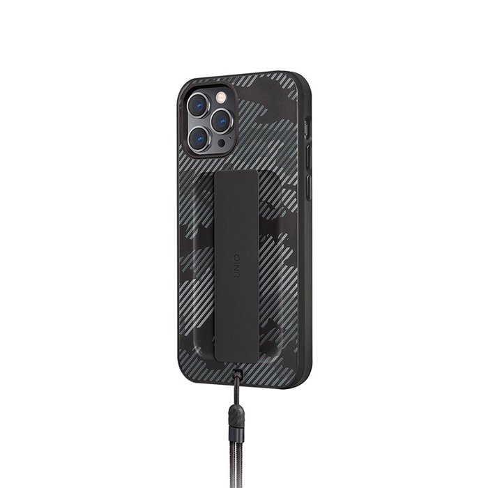 Чехол Uniq Heldro + Band DE Anti-microbial для iPhone 12 Pro Max, серый