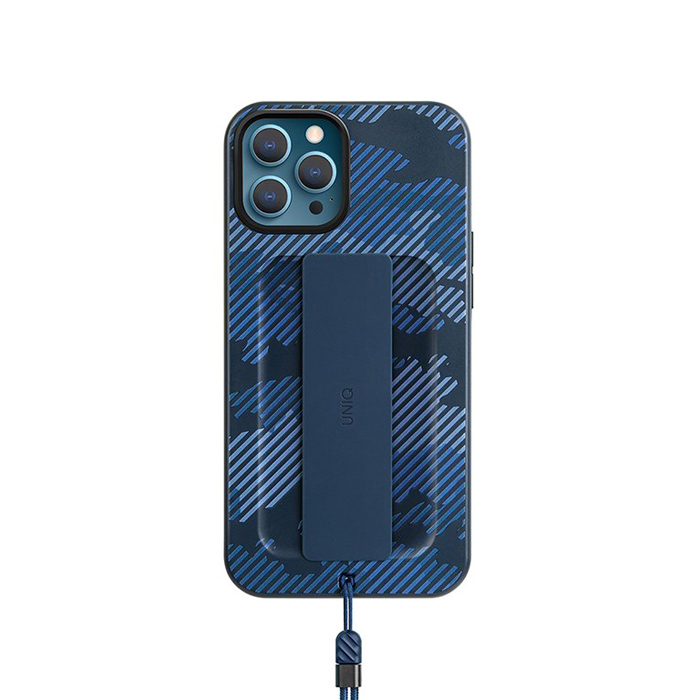Чехол Uniq Heldro + Band DE Anti-microbial для iPhone 12/12 Pro, синий