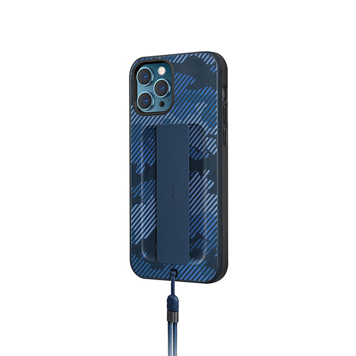 Чехол Uniq Heldro + Band DE Anti-microbial для iPhone 12/12 Pro, синий