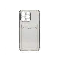 Чехол Card Case для iPhone 13 Pro Max, прозрачно серый