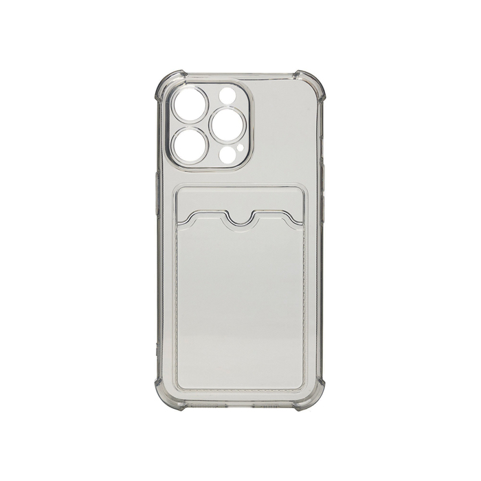 Чехол Card Case для iPhone 13 Pro Max, прозрачно серый
