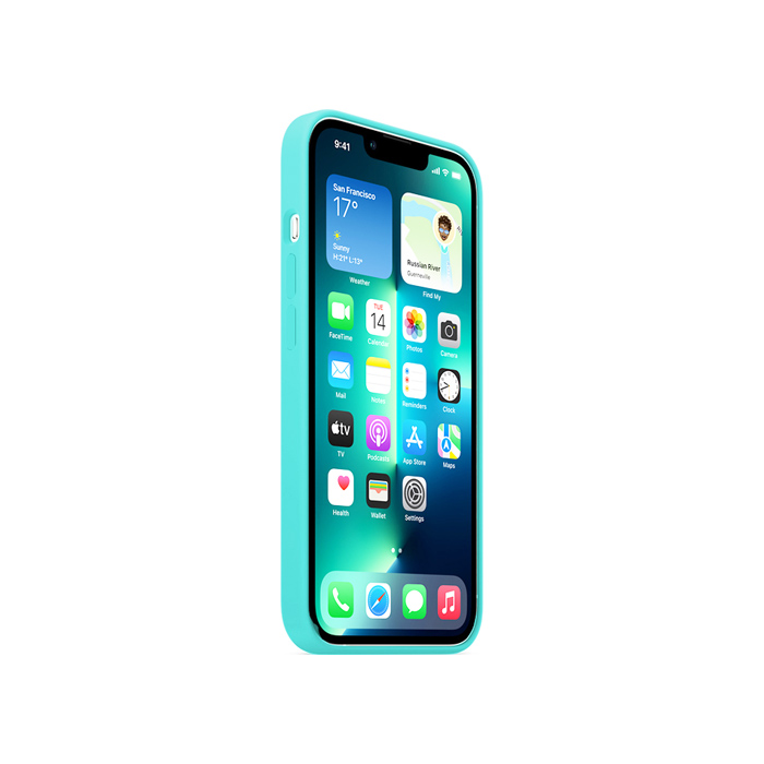 Силиконовый чехол Silicone Case для iPhone 13 Pro Max, бирюзовый
