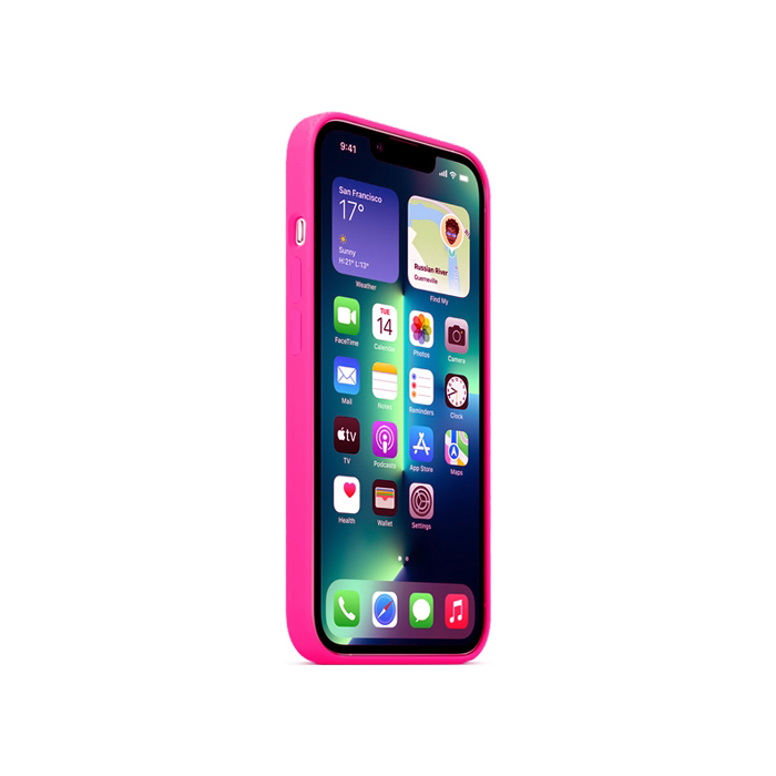 Силиконовый чехол Silicone Case для iPhone 13 Pro Max, ярко розовый