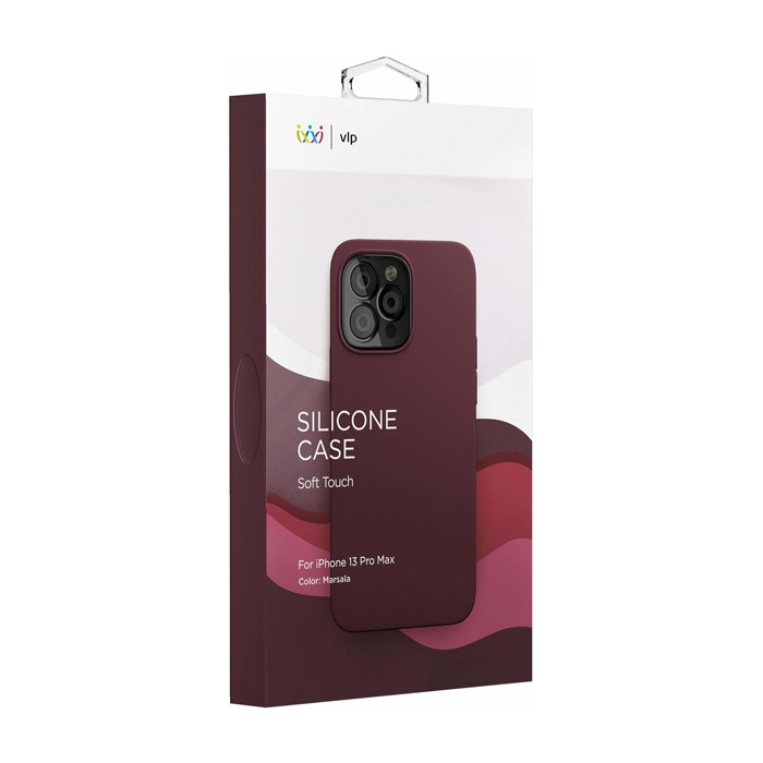 Чехол VLP Silicone Case для iPhone 13 Pro Max, марсала