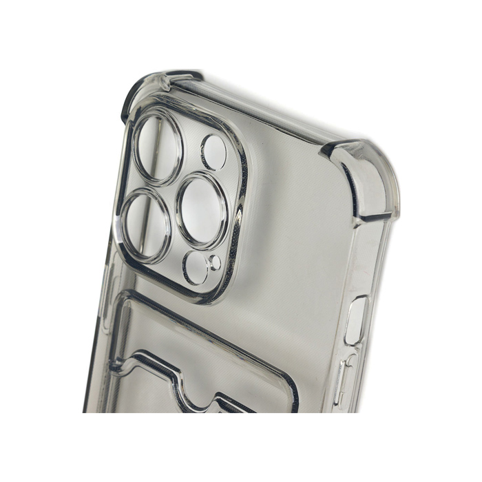 Чехол Card Case для iPhone 13 Pro, прозрачно серый