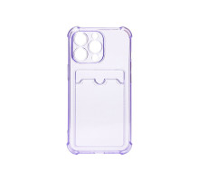Чехол Card Case для iPhone 13 Pro, прозрачно фиолетовый