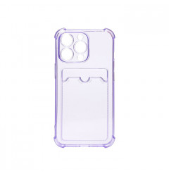 Чехол Card Case для iPhone 13 Pro, прозрачно фиолетовый