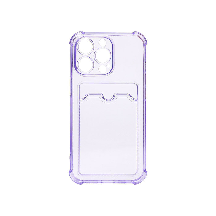 Чехол Card Case для iPhone 13 Pro, прозрачно фиолетовый