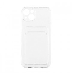 Чехол силиконовый Card Case TPU для iPhone 14 Plus, прозрачный
