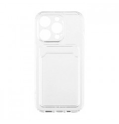 Чехол силиконовый Card Case TPU для iPhone 14 Pro Max, прозрачный