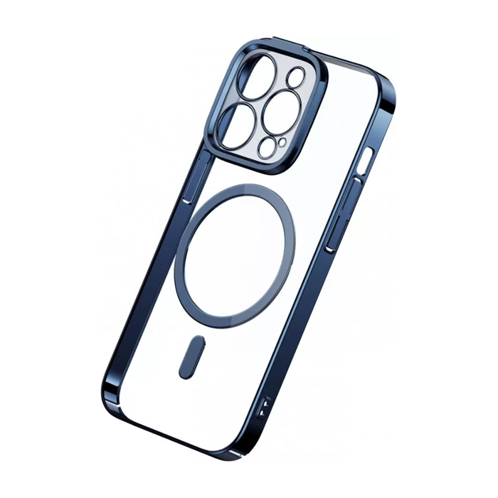 Чехол Baseus Glitter Series Magnetic для iPhone 14 Pro, прозрачный с синим