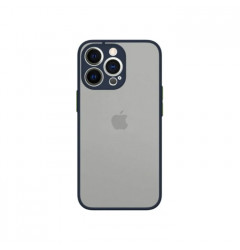 Чехол матовый с защитой камеры для iPhone 14 Pro, синий