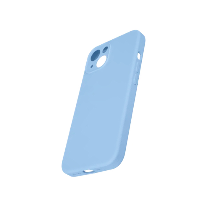 Силиконовый чехол Silicone Case с защитой камеры для iPhone 14, голубой