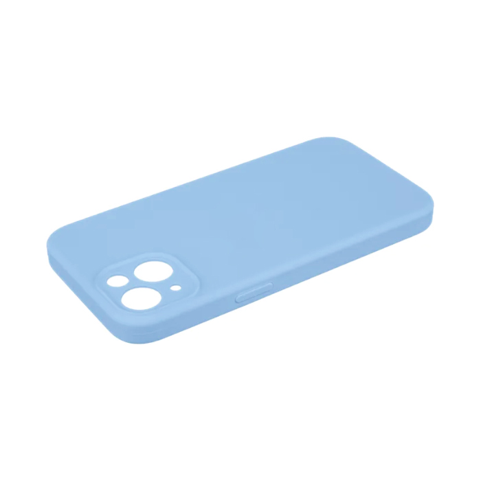 Силиконовый чехол Silicone Case с защитой камеры для iPhone 14, голубой