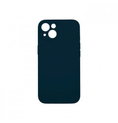 Силиконовый чехол Silicone Case с защитой камеры для iPhone 14, тёмно синий