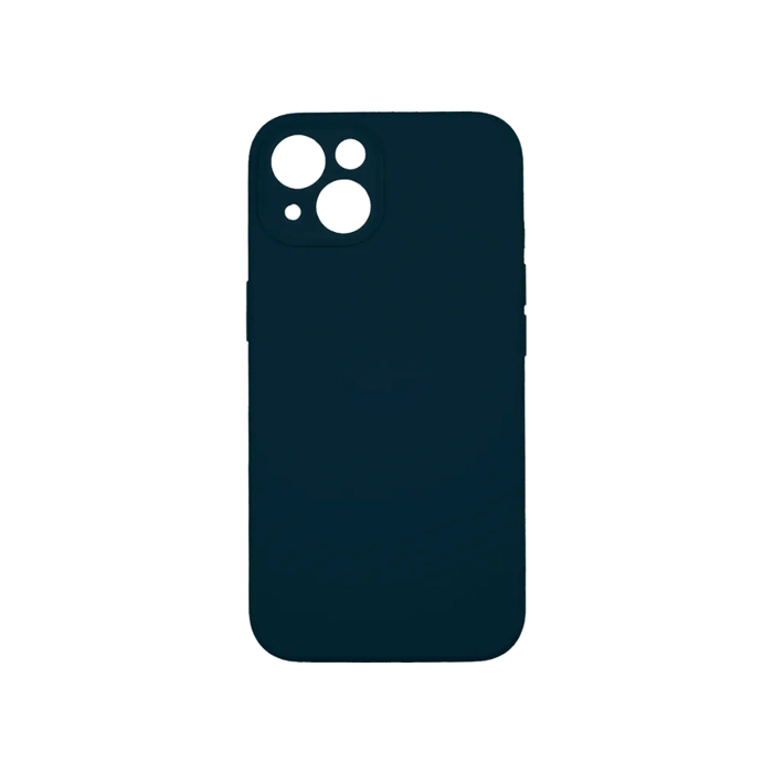 Силиконовый чехол Silicone Case с защитой камеры для iPhone 14, тёмно синий