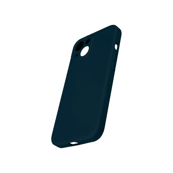 Силиконовый чехол Silicone Case с защитой камеры для iPhone 14, тёмно синий
