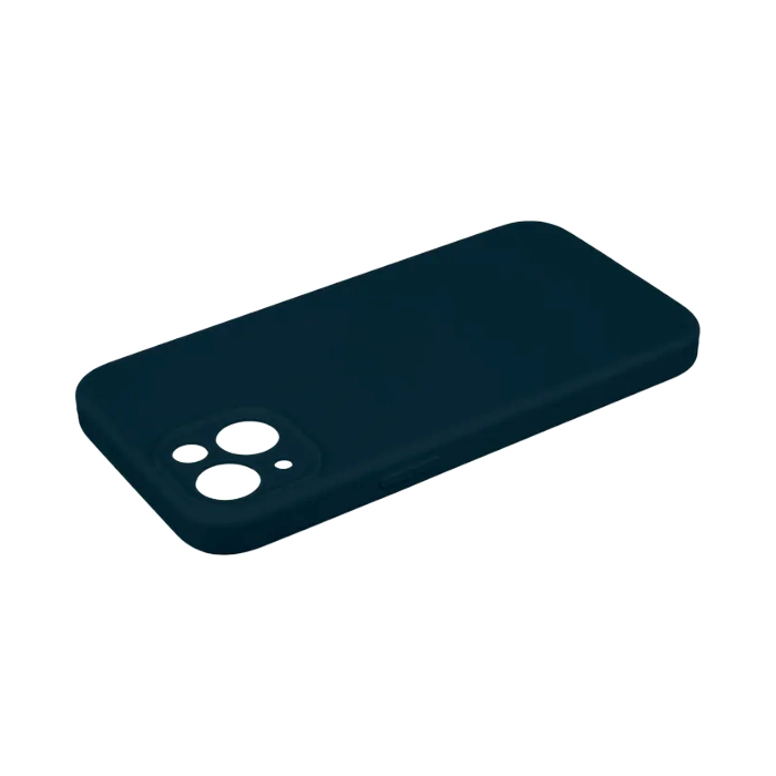 Силиконовый чехол Silicone Case с защитой камеры для iPhone 14, тёмно синий