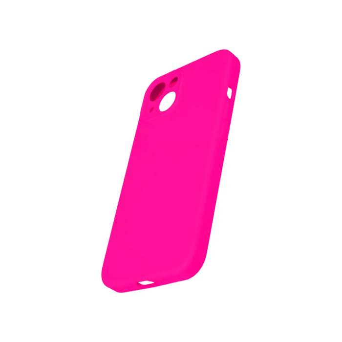 Силиконовый чехол Silicone Case с защитой камеры для iPhone 14, ярко розовый