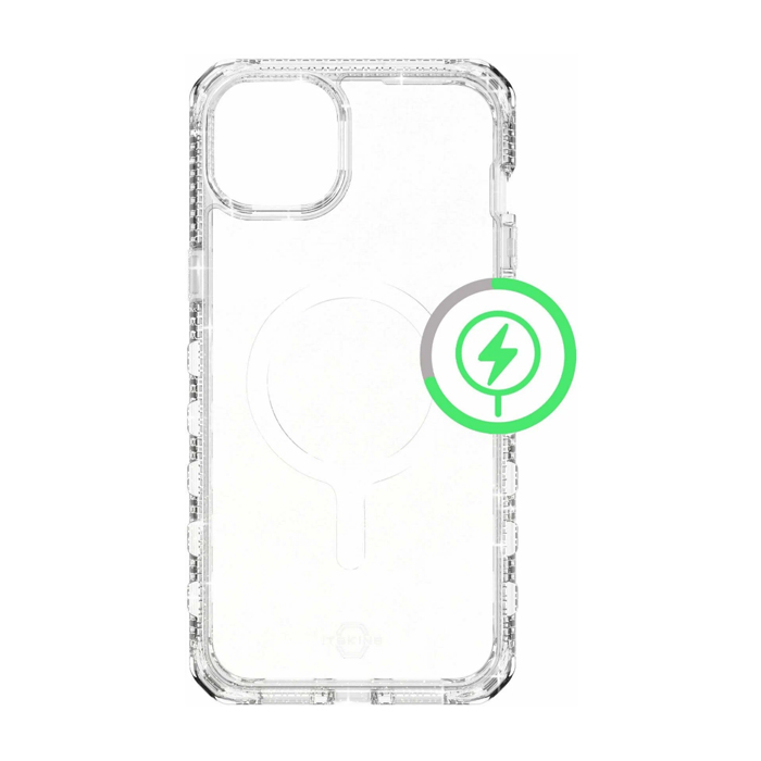 Чехол Itskins Supreme Spark Magsafe для iPhone 15 Pro Max, прозрачный с блёстками