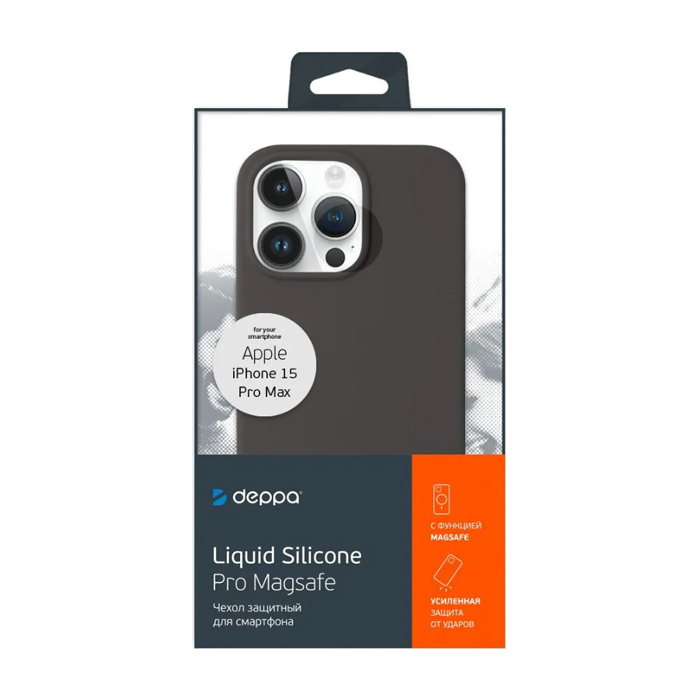 Чехол Deppa Liquid Silicone Pro Magsafe для iPhone 15 Pro, серый