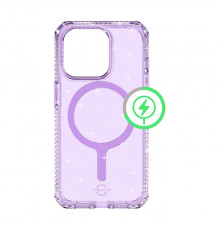 Чехол Itskins Supreme Spark Magsafe для iPhone 15 Pro, сиреневый c блёстками