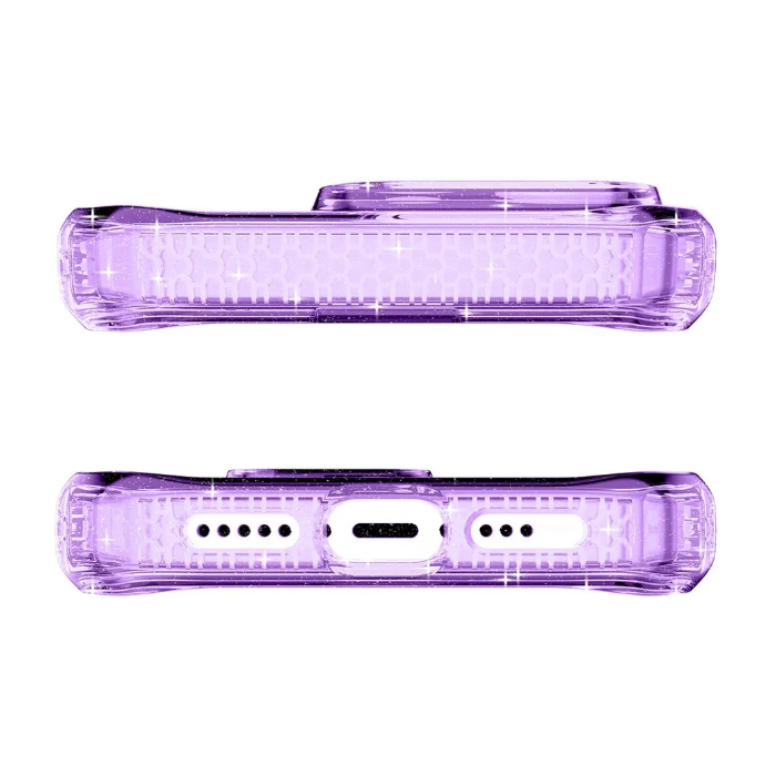 Чехол Itskins Supreme Spark Magsafe для iPhone 15 Pro, сиреневый c блёстками