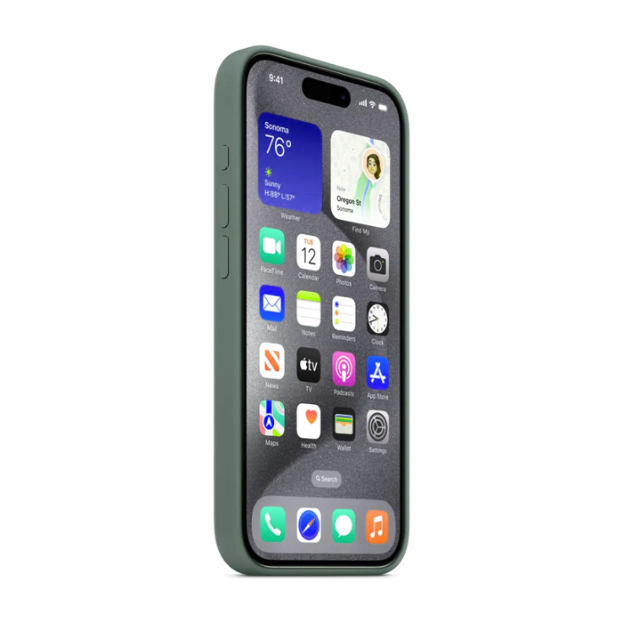 Чехол силиконовый "Silicone Case" для iPhone 15 Pro, зелёный