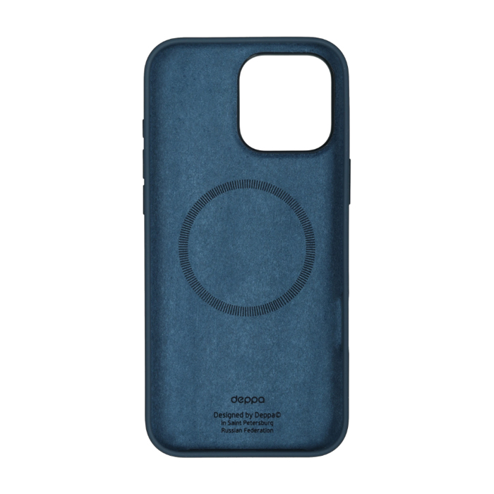 Чехол Deppa Liquid Silicone Case Magsafe для iPhone 16 Pro Max, синий
