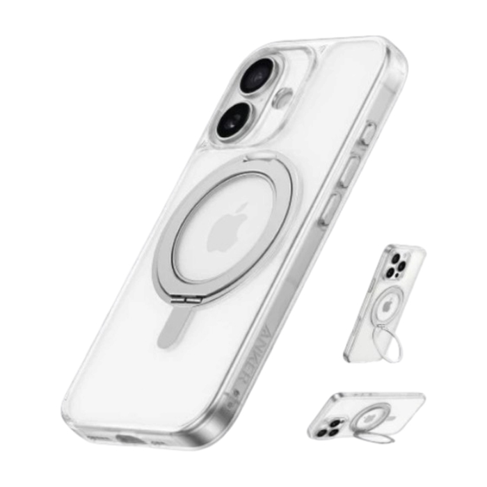 Чехол Anker MagGo с подставкой для iPhone 16, прозрачный