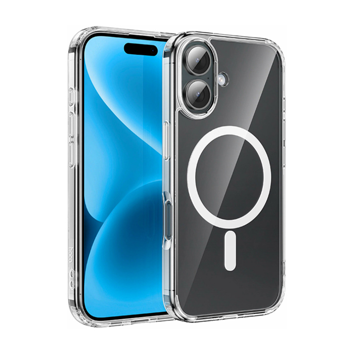Чехол HOCO Magnetic Magsafe для iPhone 16, прозрачный