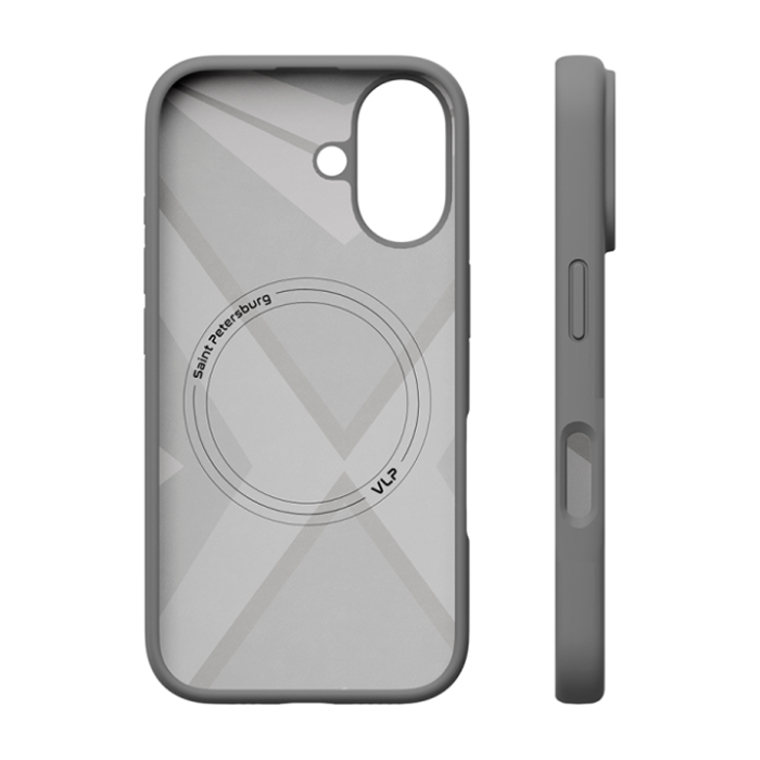 Чехол VLP Aster Case (Magsafe) для iPhone 16, силиконовый, серый