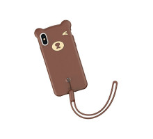 Чехол Baseus Bear Silicone Case для iPhone X/XS, коричневый