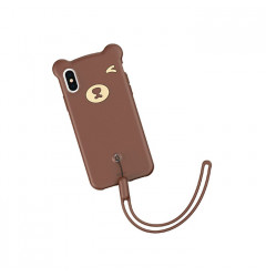 Чехол Baseus Bear Silicone Case для iPhone X/XS, коричневый