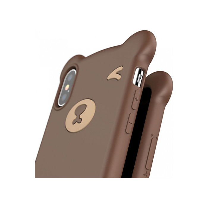 Чехол Baseus Bear Silicone Case для iPhone X/XS, коричневый