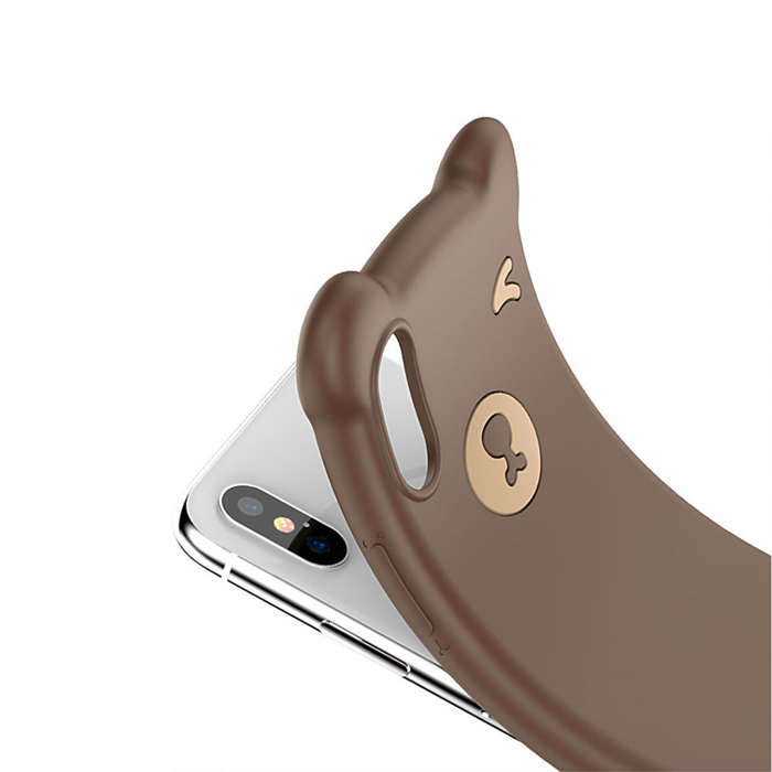 Чехол Baseus Bear Silicone Case для iPhone X/XS, коричневый
