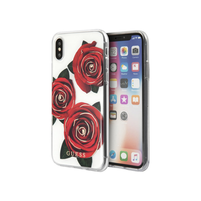 Чехол CG Mobile Guess Flower Desire Hard для iPhone X/XS, красные розы