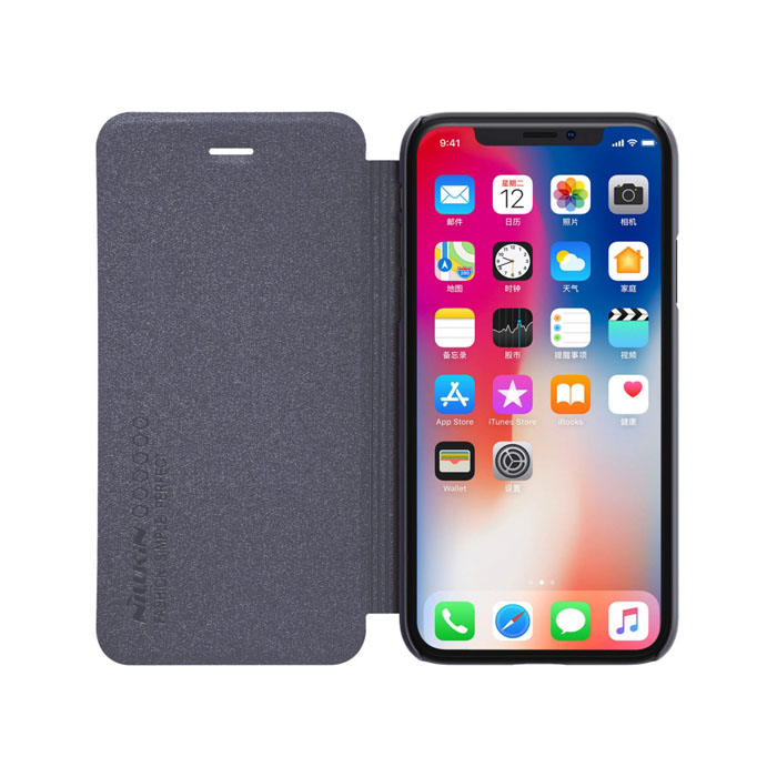 Чехол-книжка Nillkin Sparkle Leather Case для iPhone X, серый