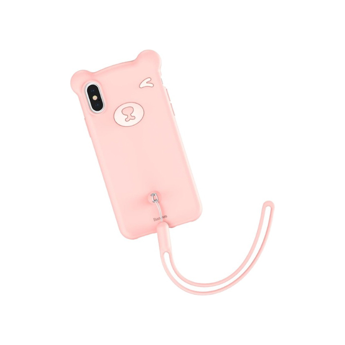 Чехол Baseus Bear Silicone Case для iPhone XS Max, розовый